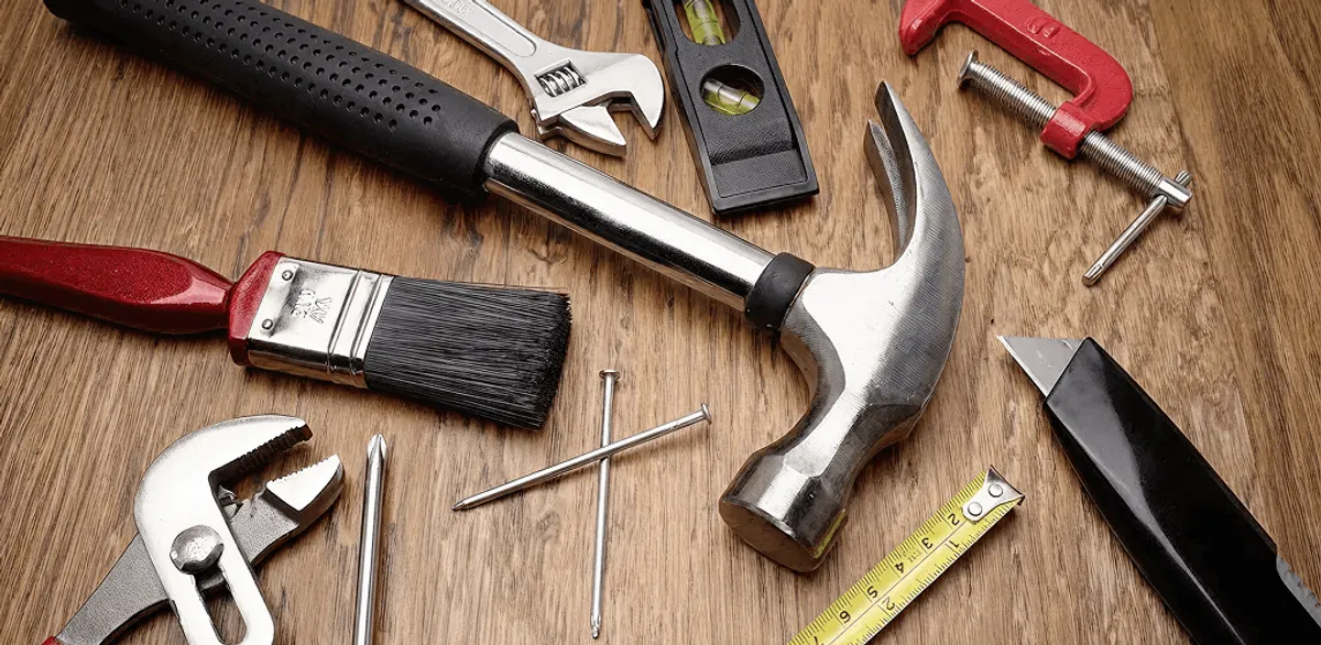 Handyman tools laid out for home repair and maintenance work in Oklahoma City, OK